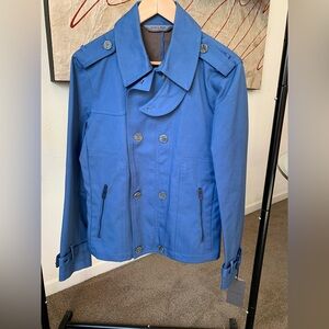 ZARA Man Stylish Blue Double-Breasted Jacket